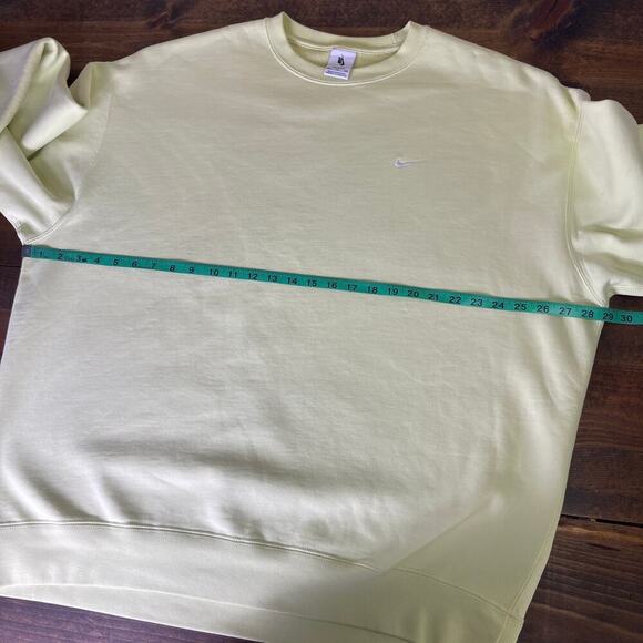 Nike Solo Swoosh Men's Fleece Crew Sweatshirt Yellow Neon XXL Tall DX1361-331 - Picture 10 of 11